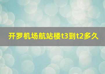 开罗机场航站楼t3到t2多久