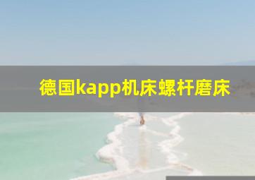 德国kapp机床螺杆磨床