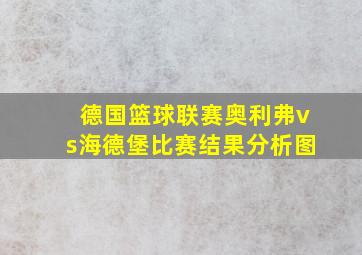 德国篮球联赛奥利弗vs海德堡比赛结果分析图