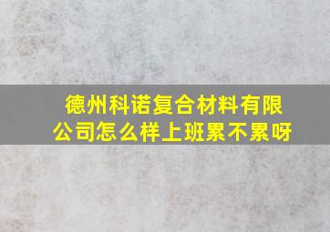 德州科诺复合材料有限公司怎么样上班累不累呀