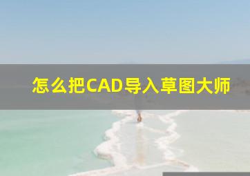 怎么把CAD导入草图大师