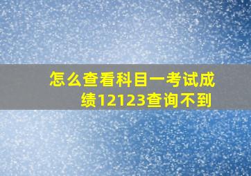 怎么查看科目一考试成绩12123查询不到