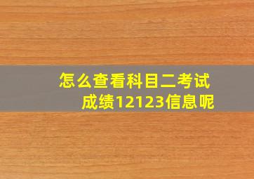 怎么查看科目二考试成绩12123信息呢