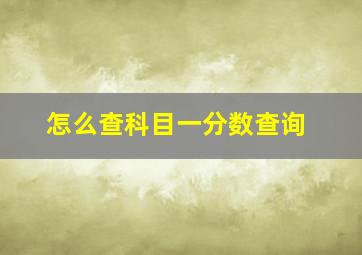 怎么查科目一分数查询