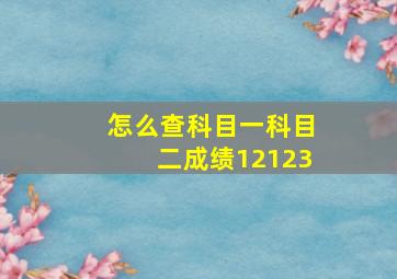 怎么查科目一科目二成绩12123