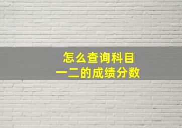 怎么查询科目一二的成绩分数