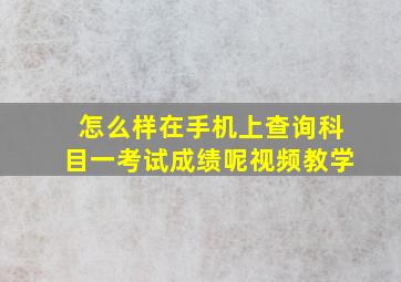 怎么样在手机上查询科目一考试成绩呢视频教学