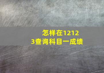 怎样在12123查询科目一成绩