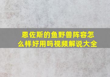 恩佐斯的鱼野兽阵容怎么样好用吗视频解说大全