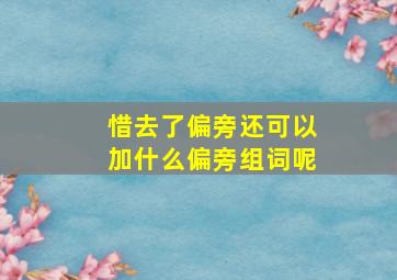 惜去了偏旁还可以加什么偏旁组词呢