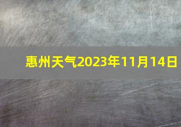 惠州天气2023年11月14日