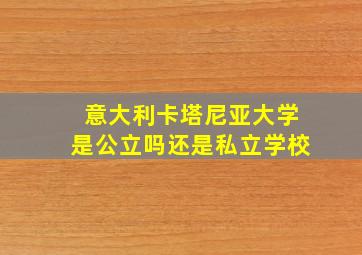 意大利卡塔尼亚大学是公立吗还是私立学校