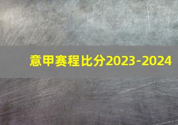 意甲赛程比分2023-2024