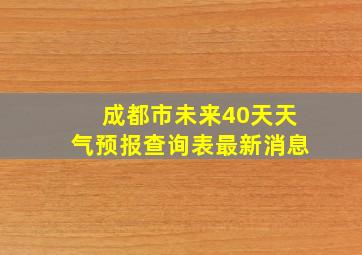 成都市未来40天天气预报查询表最新消息