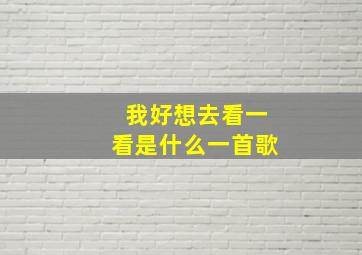 我好想去看一看是什么一首歌