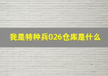 我是特种兵026仓库是什么