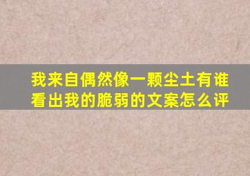 我来自偶然像一颗尘土有谁看出我的脆弱的文案怎么评