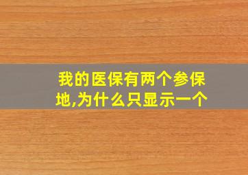 我的医保有两个参保地,为什么只显示一个