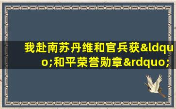 我赴南苏丹维和官兵获“和平荣誉勋章”