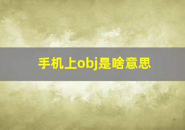 手机上obj是啥意思