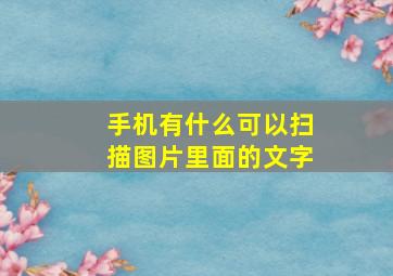 手机有什么可以扫描图片里面的文字