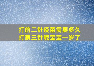 打的二针疫苗需要多久打第三针呢宝宝一岁了