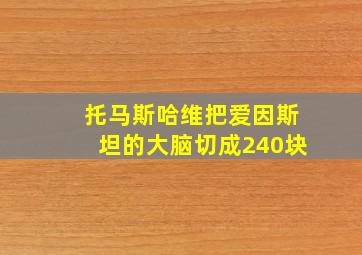 托马斯哈维把爱因斯坦的大脑切成240块