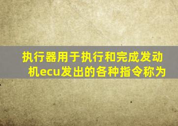 执行器用于执行和完成发动机ecu发出的各种指令称为