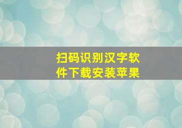 扫码识别汉字软件下载安装苹果