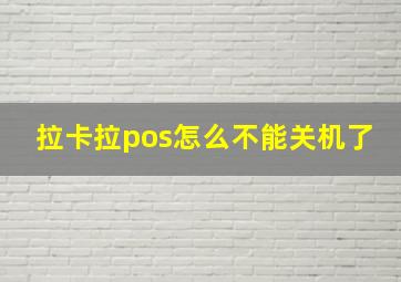 拉卡拉pos怎么不能关机了