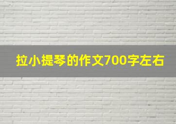 拉小提琴的作文700字左右