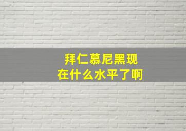 拜仁慕尼黑现在什么水平了啊