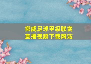 挪威足球甲级联赛直播视频下载网站