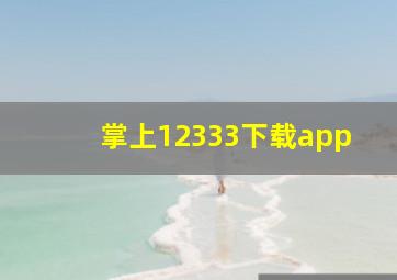 掌上12333下载app