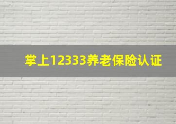 掌上12333养老保险认证