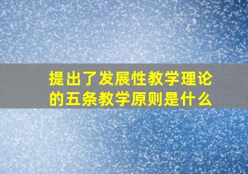 提出了发展性教学理论的五条教学原则是什么