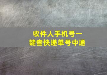 收件人手机号一键查快递单号中通