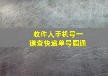 收件人手机号一键查快递单号圆通