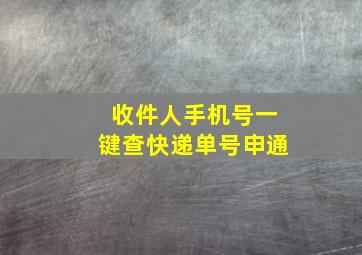 收件人手机号一键查快递单号申通