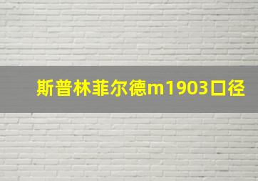 斯普林菲尔德m1903口径