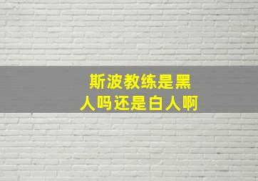 斯波教练是黑人吗还是白人啊