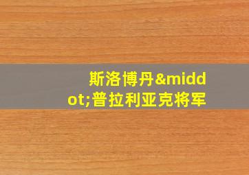 斯洛博丹·普拉利亚克将军