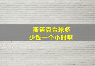 斯诺克台球多少钱一个小时啊