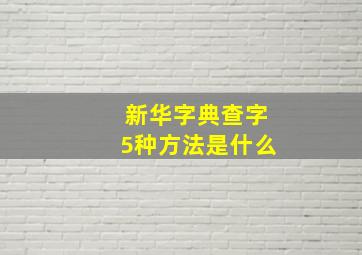 新华字典查字5种方法是什么