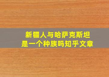 新疆人与哈萨克斯坦是一个种族吗知乎文章