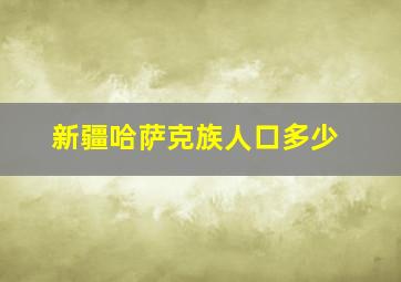 新疆哈萨克族人口多少