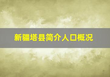 新疆塔县简介人口概况