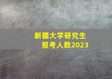 新疆大学研究生报考人数2023