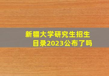 新疆大学研究生招生目录2023公布了吗