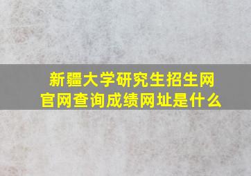 新疆大学研究生招生网官网查询成绩网址是什么